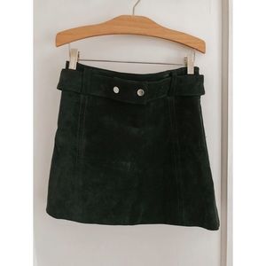 Green Suede Zara Mini Skirt